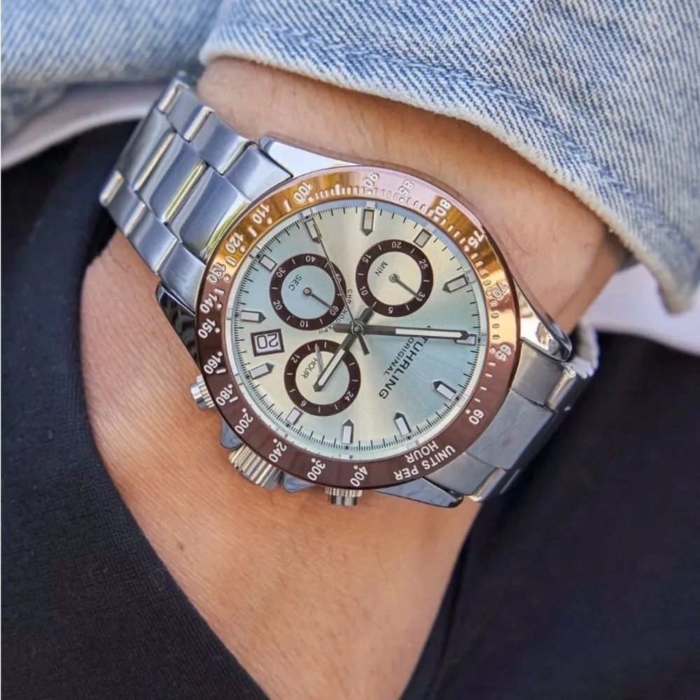 Stuhrling Ultima Aquadiver Ice Blue Men’s Chronograph Watch